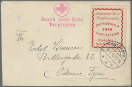 Br Thematik: Rotes Kreuz / Red Cross: 1946 Dänemark Roter L2 "Dansk Rode Kors Tarplejren" Mit Abb. "Rot - Croce Rossa