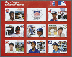 ** Thematik: Sport-Baseball / Sport-baseball: 1988, GRENADA: Baseball Players Of American Profi League - Baseball