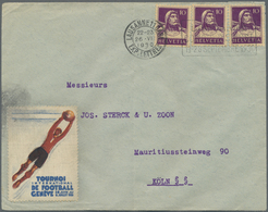 Br Thematik: Sport-Fußball / Sport-soccer, Football: 1930, Schweiz. Farbige Vignette "Tournoi Internati - Sonstige & Ohne Zuordnung