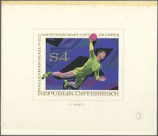 Thematik: Sport-Handball / Sport-handball: 1977, Austria. Lot Of 4 Different, Original Artist's Pain - Handball