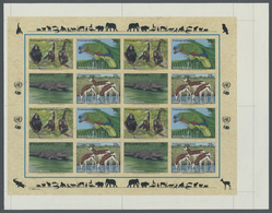 ** Thematik: Tiere-Affen / Animals-monkeys: 1994, UN New York. Imperforate Pane Of 4 Sets Of 4 Showing - Scimmie