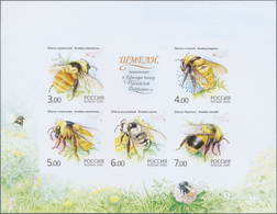 ** Thematik: Tiere-Bienen / Animals-bees: 2005, Russia. IMPERFORATE Souvenir Sheet Of 5 (+ 1 Label) Sho - Bienen