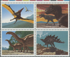 ** Thematik: Tiere-Dinosaurier / Animals-dinosaur: 1989, USA. Se-tenant Block Of 4 For The Complete Din - Vor- U. Frühgeschichte