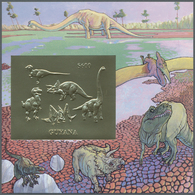 ** Thematik: Tiere-Dinosaurier / Animals-dinosaur: 1993, Dinosaur GOLD And SILVER Miniature Sheets Set - Préhistoriques