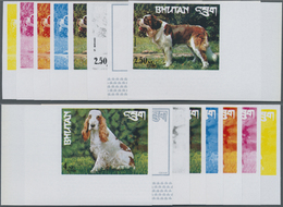 ** Thematik: Tiere-Hunde / Animals-dogs: 1973, BHUTAN: Dogs Of The World Complete Set Of Eight Values E - Hunde