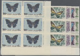 ** Thematik: Tiere-Schmetterlinge / Animals-butterflies: 1965, LEBANON: Butterflies Complete Set In Blo - Butterflies