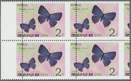** Thematik: Tiere-Schmetterlinge / Animals-butterflies: 1977, KOREA-NORD: Schmetterlinge 2 Ch. 'Rapala - Vlinders
