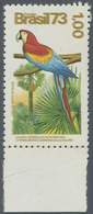 ** Thematik: Tiere-Vögel / Animals-birds: Brasil 1973, 1,00 C. Scarlet Macaw Double Value Imprint, Mint - Sonstige & Ohne Zuordnung