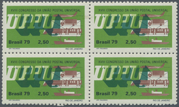 ** Thematik: UPU / United Postal Union: UPU: Brasil 1979, 2,50 C. UPU Blue Color Shifted Block Of Four, - U.P.U.