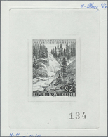 (*) Thematik: Wasserfälle / Waterfalls: 1970, Austria. Proof In Black (marked As 4th Phase) For The Issu - Zonder Classificatie