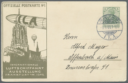 GA Thematik: Zeppelin / Zeppelin: 1909, Dt. Reich. Set Mit Beiden Privat-Postkarten 5 Pf Germania "I.L. - Zeppelins