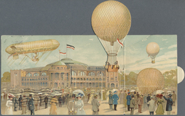 Br Thematik: Zeppelin / Zeppelin: 1909: ILA/Ballonaufstieg Klappkarte: Offizielle KArte No. 4, Addressi - Zeppeline