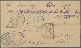 Br Ägypten: 1892. Registered Envelope Addressed To Persia Bearing SG 48, 2pi Orange Tied By Chibin-El-K - 1915-1921 Brits Protectoraat