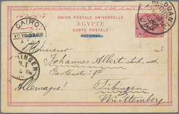 GA Ägypten - Ganzsachen: 1902, Stationery Reply Card "4 MILLIEMES" On 5 M With B/s Private Photo: Egypt - Altri & Non Classificati