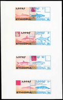 ** Äthiopien: 1985, FRESHWATER FISHES - 1 Item; Collective Single Die Proof For The Set In A Vertical S - Ethiopië