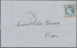 Br Algerien: 1868, 20 C. Napoléon Type II On Cover With GC "5051" And Date Cancellation "OUED-RION" Sen - Other & Unclassified