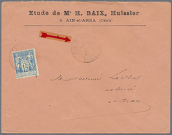 Br Algerien: 1893, 15 C. Blue Allegory Used On Cover With Date Cancellation "AIN-EL-ARBA/ORAN" Send To - Altri & Non Classificati