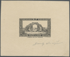 (*) Algerien: 1936, 90c. "Arc De Lambese", Epreuve D'artiste In Black, Sized 7,7:6,1 Cm, With Signature. - Other & Unclassified