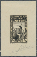 (*) Algerien: 1937, 1.75fr. World Exposition, Epreuve D'artiste In Silghtly Differing Colour, Sized 4,7: - Autres & Non Classés