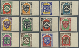 * Algerien: 1947, Coat Of Arms Original Set Of Twelve Different Values All IMPERFORATE From Right Marg - Altri & Non Classificati