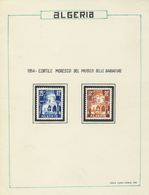 Algerien: 1954, Museum Of Bardo 12f. And 15f. ESSAYS Together On Presentation Card From 'Isola Luigi - Autres & Non Classés