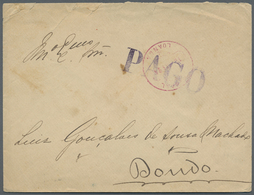 Br Angola: 1894 (16.5.), Stampless Domestic Cover With Red LOANDA Cds. And Large Violet Single-line 'PA - Angola