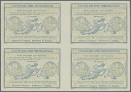 GA Angola: Design "Rome" 1906 International Reply Coupon As Block Of Four 10 C. Angola. This Block Of I - Angola