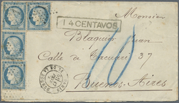 Br Argentinien: 1876. Envelope (stains And Hinges) Addressed To Buenos Aires Bearing France ‘Type Ceres - Altri & Non Classificati