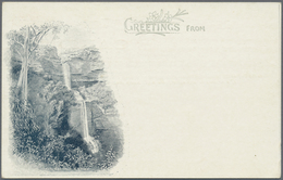 GA Neusüdwales: 1905, Pictorial Stat. Postcard 1d. Arms With 3-line Heading Added And Waterfall View 'K - Lettres & Documents