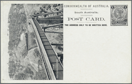 GA Südaustralien: 1908, Pictorial Stat. Postcard QV 1d. (Adel. Ptg.) With View 'VIEW OF SOUTHERN RAILWA - Covers & Documents