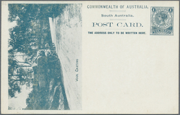 GA Südaustralien: 1908, Pictorial Stat. Postcard QV 1d. (Adel. Ptg.) With View 'WOOL CARTING' In Blue-g - Covers & Documents