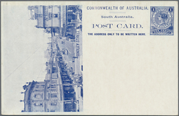 GA Südaustralien: 1908, Four Pictorial Stat. Postcards QV 1d. (Adel. Ptg.) With Views 'HINDLEY STREET' - Storia Postale