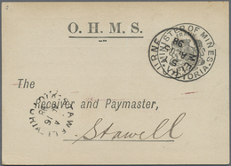 Br Victoria: 1898/1899, FRANK STAMPS: OHMS Postcard With Black 'MINISTER OF MINES' Used From Melbourne - Storia Postale