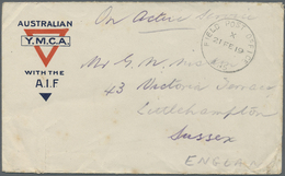 Br Australien: 1919. Stampless Envelope Headed 'Australian/Y.M.C.A./with The/A.I.F.' Addressed To Engla - Altri & Non Classificati