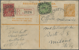 GA Australien - Ganzsachen: 1916 (28.3.), Registered Letter KGV 4d. Orange Uprated With KGV 1d. Red + ½ - Interi Postali