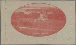 GA Australien - Ganzsachen: 1924, Lettercard KGV 2d. Red On Grey Stock With HEAVY MISPLACED Surch. 'THR - Entiers Postaux