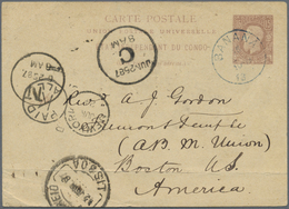 GA Belgisch-Kongo - Kongo-Staat: 1886, 15 C Bright Brown King Leopold Postal Stationery Card, Sent From - Altri & Non Classificati