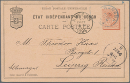 GA Belgisch-Kongo - Kongo-Staat: 1888, 15 C Red On Salmon Postal Stationery Card, Sent From BANANA, 17. - Sonstige & Ohne Zuordnung