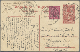 GA Belgisch-Kongo: 1917, 10 C. Postal Stationery Picture Card (dated Hospital Dadoma 17.11.) With Field - Andere & Zonder Classificatie