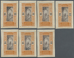 Brfst Benin: 1922, 25 C. On 2 F. Orange/brown With 25 C. Overprint, Seven Different Value Overprint Types - Benin - Dahomey (1960-...)