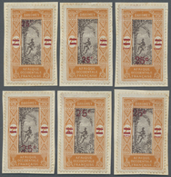 Brfst Benin: 1922, 25 C. On 2 F. Orange/brown With 25 C. Overprint, Six Different Value Overprint Types In - Bénin – Dahomey (1960-...)