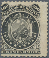 (*) Bolivien: 1868, 500 C. Black, Fresh Colour, Well Perforated, Unused Without Gum, Fine And Fresh - Bolivien