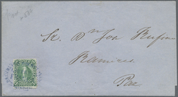 Br Bolivien: 1870, 10 C. Green Tied Blue Oval "LIBERTAD FRANCO" To Folded Envelope To La Paz, A Scarce - Bolivie