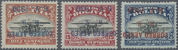 * Bolivien: 1930, Zeppelin 10 C., 15 C. And 25 C. With Inverted Overprint, Unused, Fine, Signed - Bolivië