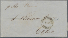 Br Brasilien - Vorphilatelie: 1863, "BADAJOZ ADMON DE CAMBIO 8 Rs." On Entire Letter Sent From Rio Gran - Prephilately