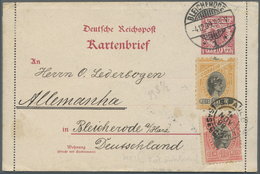 GA Brasilien: 1899, Two "German Reichspost" Letter-cards (part 1+2)both With Double Franking Germany 10 - Altri & Non Classificati