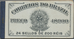 ** Brasilien: 1906, Booklet CD-3 Black On Grey Complete, Containing 24 Stamps 200 Reis Blue In Four Boo - Andere & Zonder Classificatie