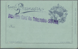 GA Brasilien - Ganzsachen: 1918, 300 Reis Grey-violet On Blue Pneumatic Stationery Letter-card, Violet - Ganzsachen