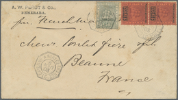 Br Britisch-Guyana: 1903. Envelope (small Faults) Written From Demerara Addressed To France Bearing SG - Britisch-Guayana (...-1966)