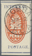 O Britisch-Zentralafrika: 1898, 1d. Vermilion/grey-blue, Setting I, Initials "JTG" On Reverse, Neatly - Altri & Non Classificati